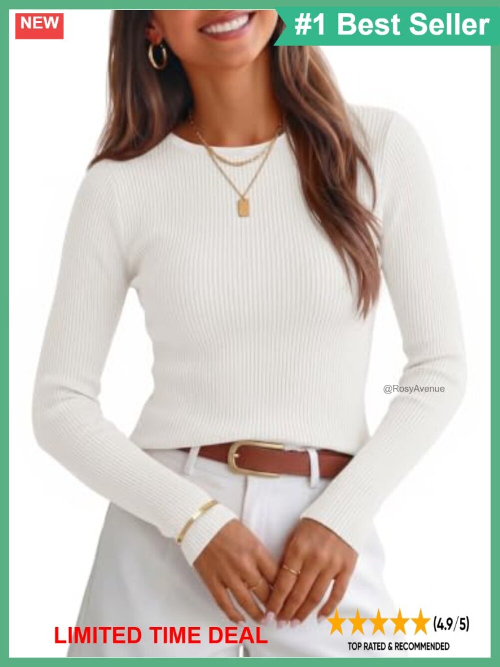 Long Sleeve Crewneck Slim Fit Knit Pullover Sweater